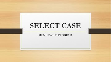 SELECT CASE IN QBASIC || WITH SAMPLE PROGRAM ||