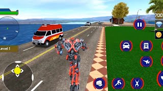 Police Robot Truck Transformation #1 Dino Robot Car Games 3D - Andriod IOS Gameplay screenshot 5
