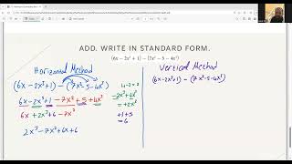Adding and Subtracting Polynomials - Horizontal and Vertical Methods (Part 2)