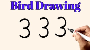 How To Draw Bird With Number 333 | How To Draw A Bird Easy Step By Step Drawing Tutorial