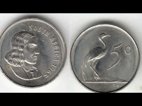 SOUTH AFRICA 1965 5 C 5 CENTS COIN VALUE + REVIEW Blue Crane