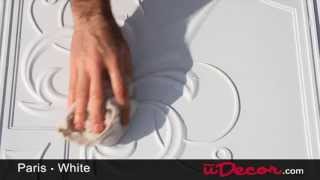 Paris White Vinyl Ceiling Tile by uDecor