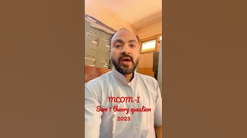 MCom part 1 sem 1 Mumbai University theory subject question bank  2023