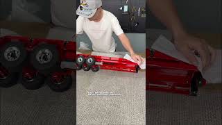 Absolute eye candy! Checking out this custom 1/14 5-axle dump semi-trailer with premium red paint.