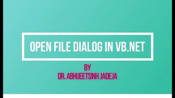 OPENFILE DIALOG IN VB.NET - BCA 403