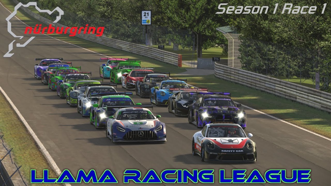 Llama Racing League GT3 Nordschleife S1R1 - Race Replay - YouTube