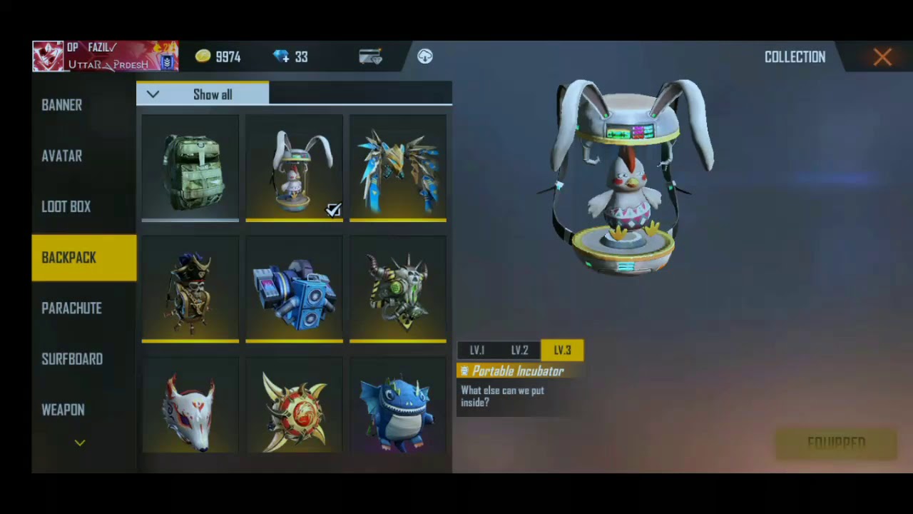 Free fire lover . Backpack skin and loot box skin ️ YouTube