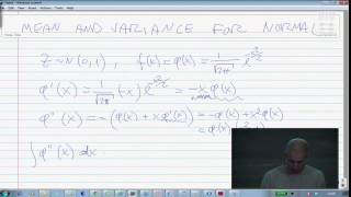 Extra Math Lecture 3: Mean and Variance for the normal distribution