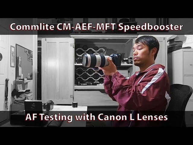 Commlite CM-AEF-MFT Speedbooster AF Testing with Canon Lenses