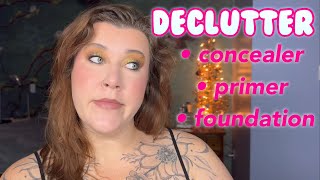 DECLUTTER - Primer, Concealer, and Foundation collection! Swatches + Reviews Included ✨