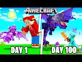 I Spent 100 Days with ULTIMATE DRAGONS in Minecraft... Here's What Happened