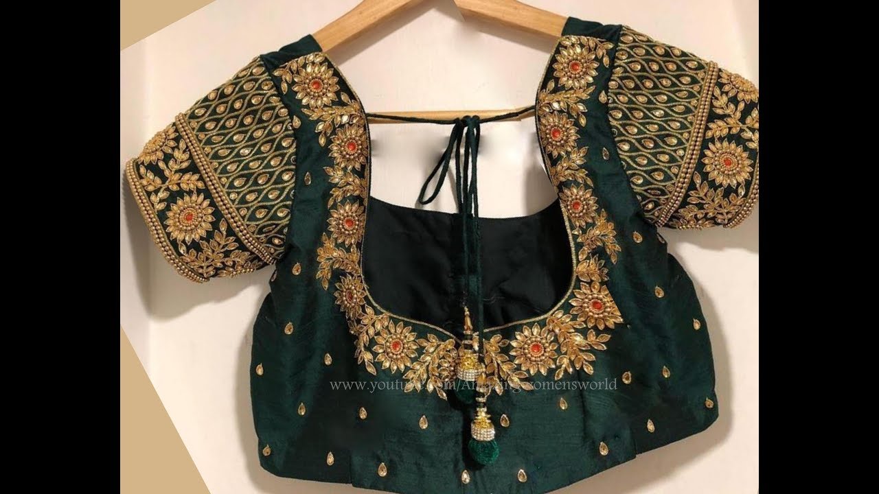 Most Beautiful Overall Design with Normal Stitching Needle- Same Like Aari/Maggam Work on Blouse