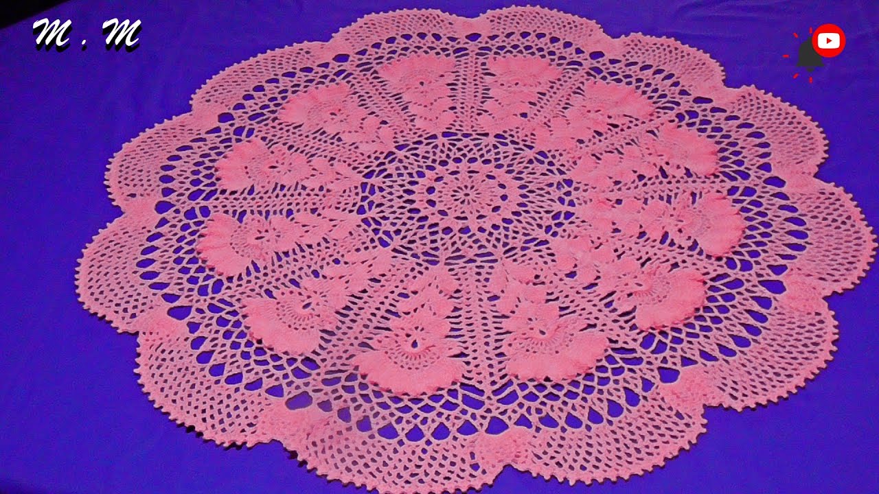 TAPETE REDONDO CAPULLO DE FLOR ROSA TEJIDO A CROCHET PASO A PASO (PARTE 4) | MANUALIDADES MARTINA