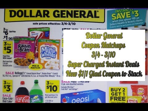 Dollar General Coupon Matchups 3/3-3/10   Super Charged Instant Deals/ New $1/1 Glad Trash Coupon