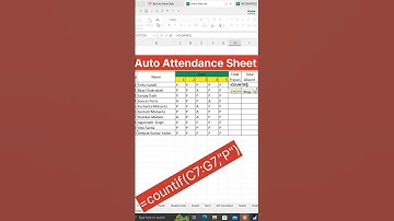 EXCEL TRICKS 😲 Use of countif formula in Excel ll Attendance sheet 💯✅😲#vlookup #excel #shorts