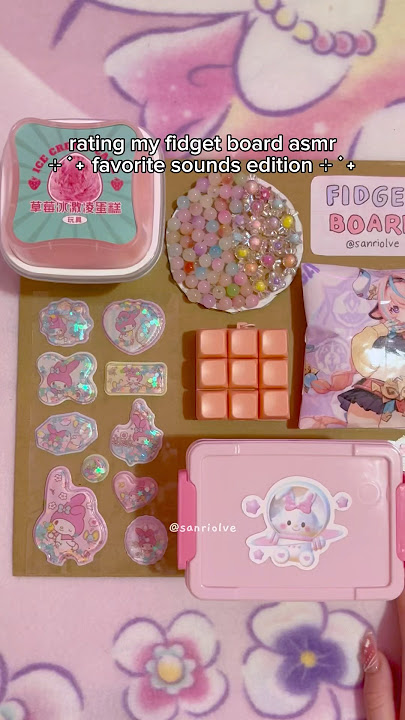rating my fidget board asmr🩷#asmr #diy#craft#fidget#fidgetboard#sanrio#genshinimpact#kawaii#fyp