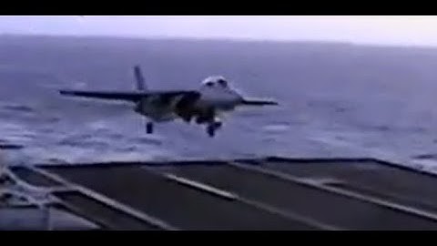 F-14A Tomcat Fighter Squadron Two One Three [VF-213] Blacklions makes the landing look effortless.