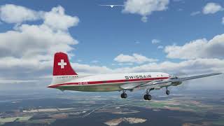 DC6A Landung in EDDB perfekter Anflug und Touchdown mit 108FT/min