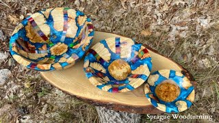 Woodturning - The Resin Strip Nested Bowl Set