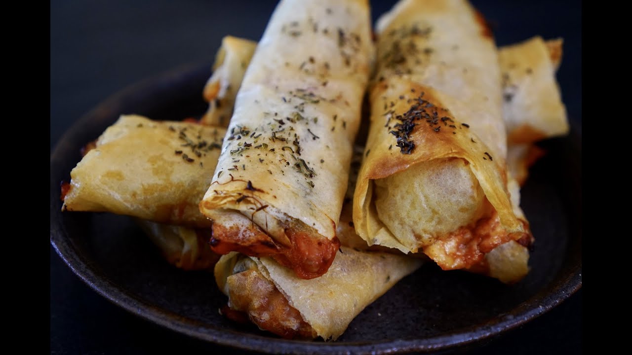 Rouleaux croustillants tomate mozza basilic … au four, super faciles!