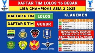 Persib Qualifies List Of Teams Qualifying For The Round Of 16 Of The 2025 Afc Chdanions League 2