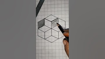 3D illusion/hexagon cubes 3d optical illusion #viral #trendingvideos#drawing #ytshorts