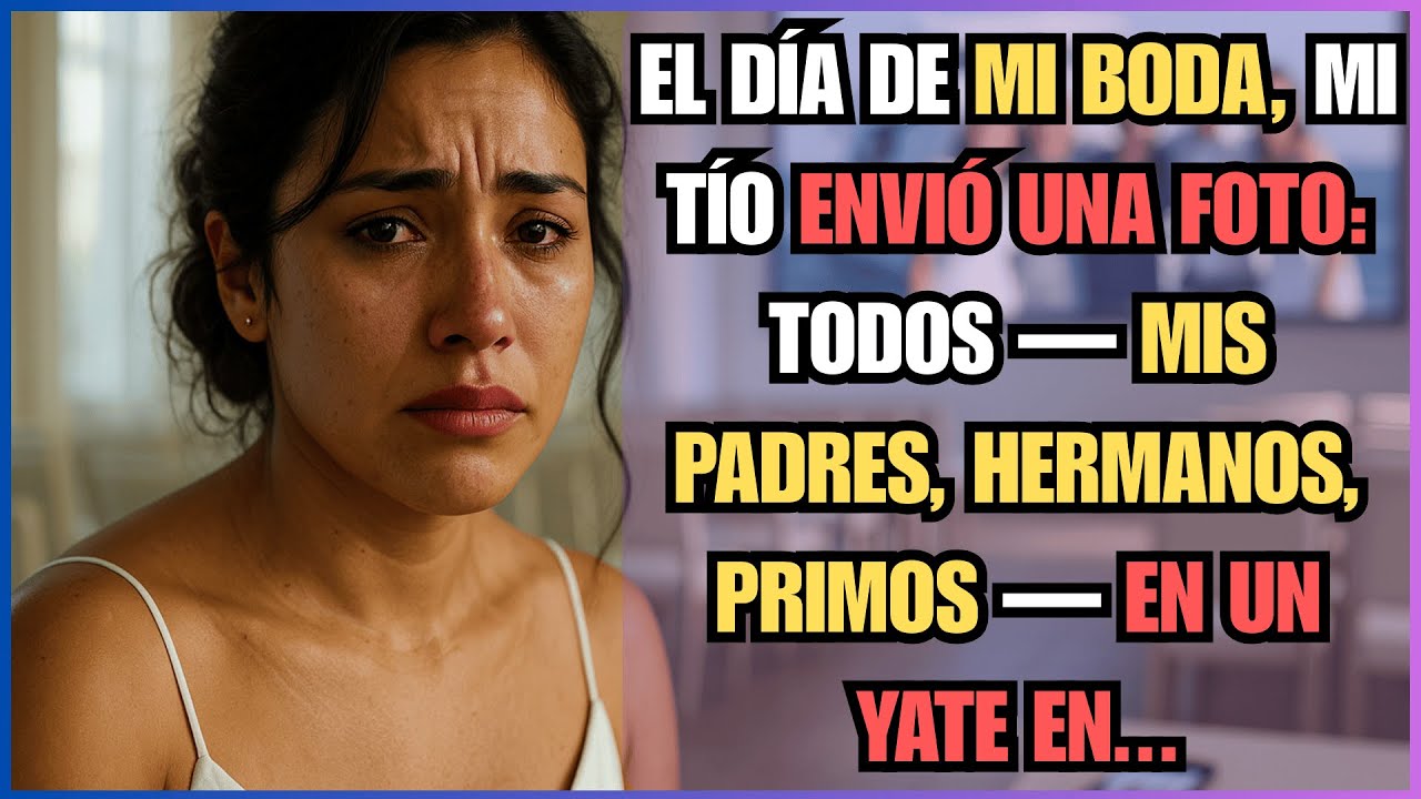 El DÍA de mi BODA, mi TÍO ENVIÓ una FOTO: todos — mis PADRES, HERMANOS, PRIMOS — en un YATE en...