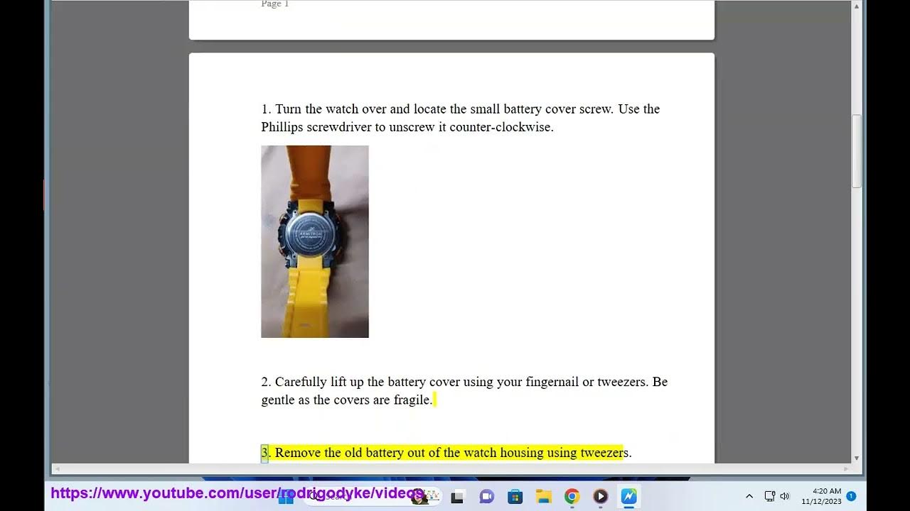 Replace Armitron AllSport Watch Battery YouTube