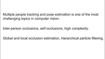 Multiple people tracking and pose estimation with occlusion estimation