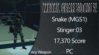 MGS2: Substance | PC | Snake (MGS1) | Weapon | Stinger | Level 03 | Any Weapon | 17370 Score