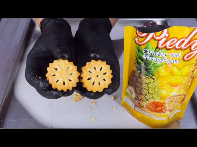 Cracker Pineapple Jam ice cream roll i love ice cream - kem cuộn bánh quy mứt dứa | I Love Foods