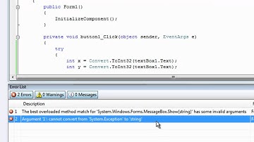 C# Try-Catch Tutorial