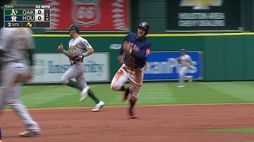 OAK@HOU: Correa pulls RBI double down left-field line