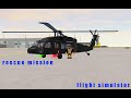 Rescue mission in pilot training flight simulator