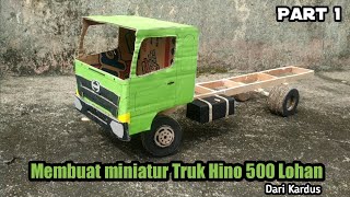 Cara membuat miniatur truk Hino 500 lohan dari kardus Part 1