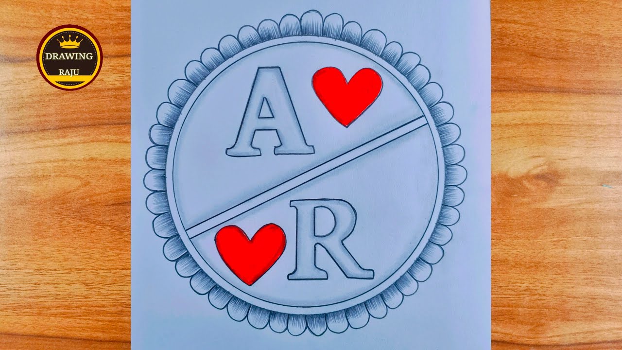 How to make A ️R Couple letter drawing||simple A+R letter drawing with ...