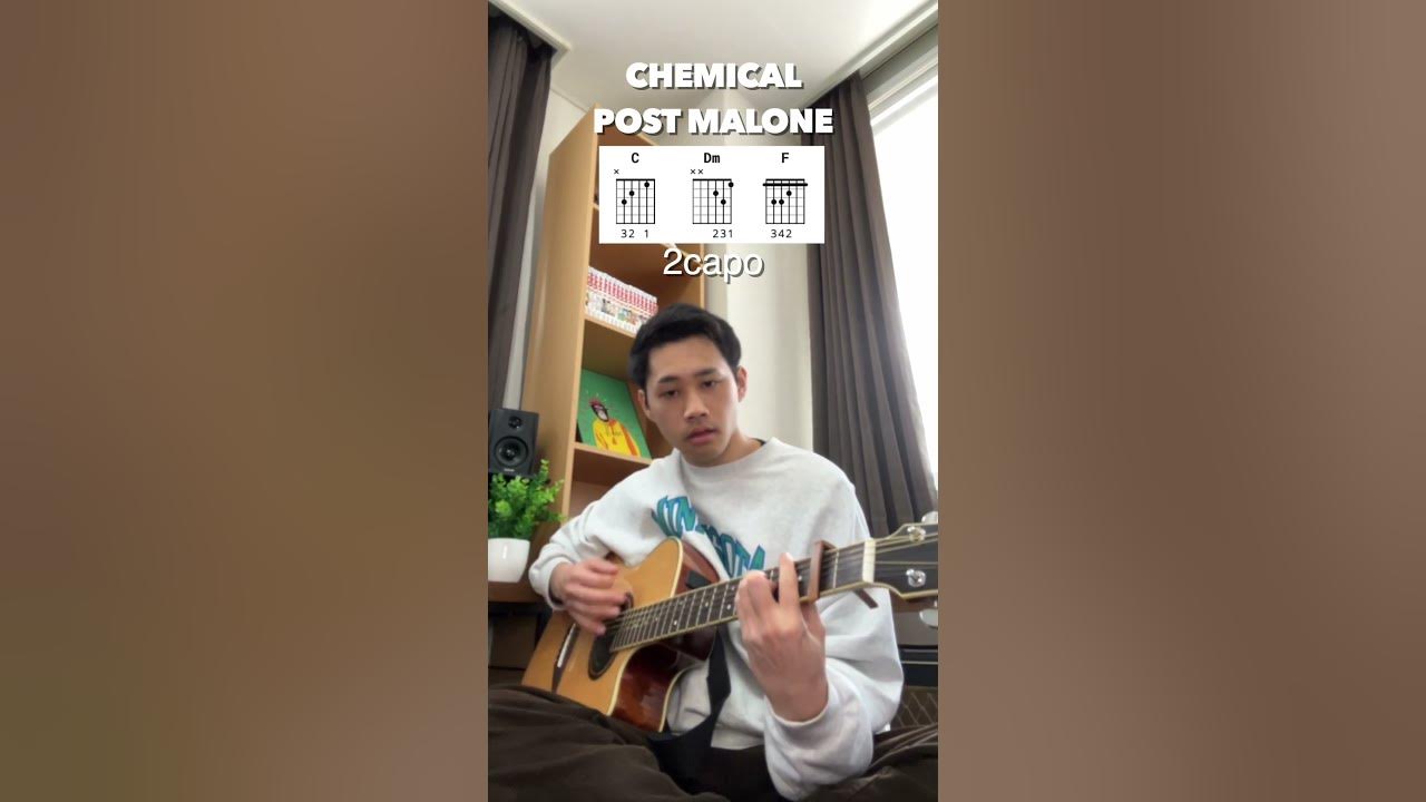 Post Malone - Chemical (YU Easy Guitar Tutorial) #Shorts