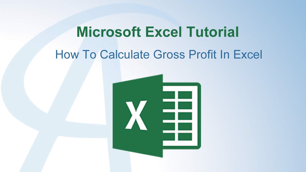 How To Calculate Gross Profit In Excel Youtube