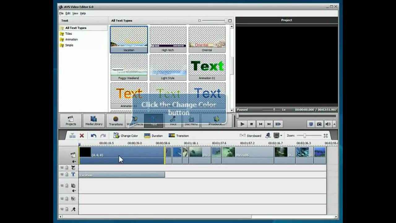 avs video editor text types download