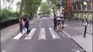 Angry Pedestrian Blocks Cyclist As He Races Through Zebra Crossing