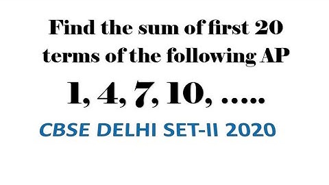 Find the sum of first 20 terms of the following AP 1, 4, 7, 10, …..