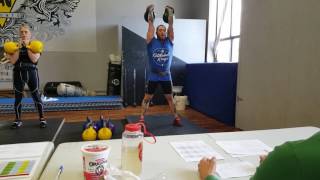 Long cycle 5 minute sprint 2x24kg