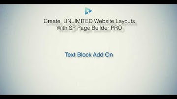SP Pagebuilder Pro Tutorial - Text Block Add On