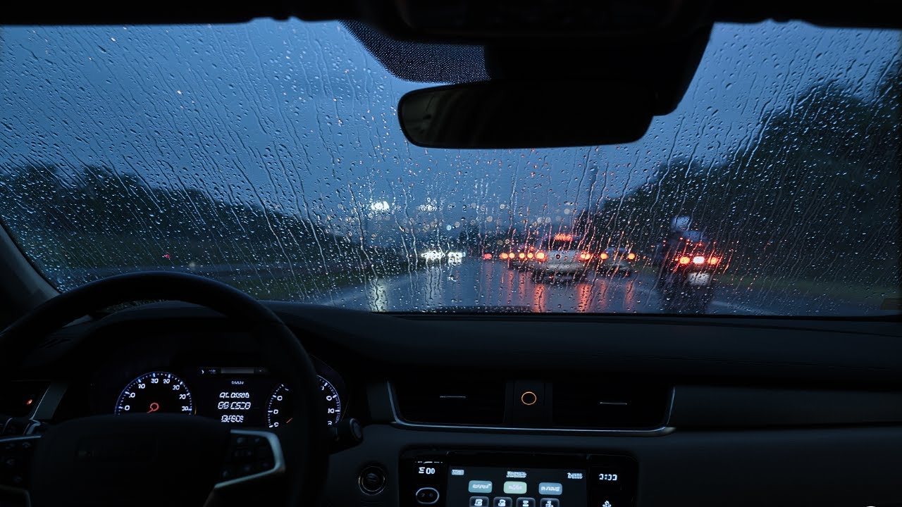 POV Driving In Heavy Rain On A Night Highway 🌧️ Relaxing Rain Sounds ...