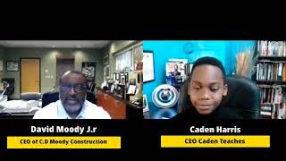 Dr. Sean J Harris's son Caden interviews construction millionaire David Moody