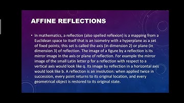 Affine Transformations in Eucledian Plane