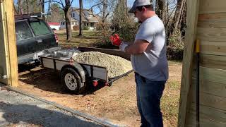 Harbor freight unloader on trailer
