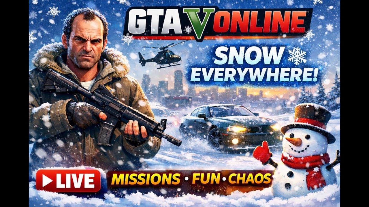 GTA V Online Winter Update Live | Snow Across Los Santos - YouTube