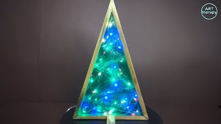 Christmas Tree, Garland Made Of Epoxy Resin. New Years Night Light. Resin Art. Diy