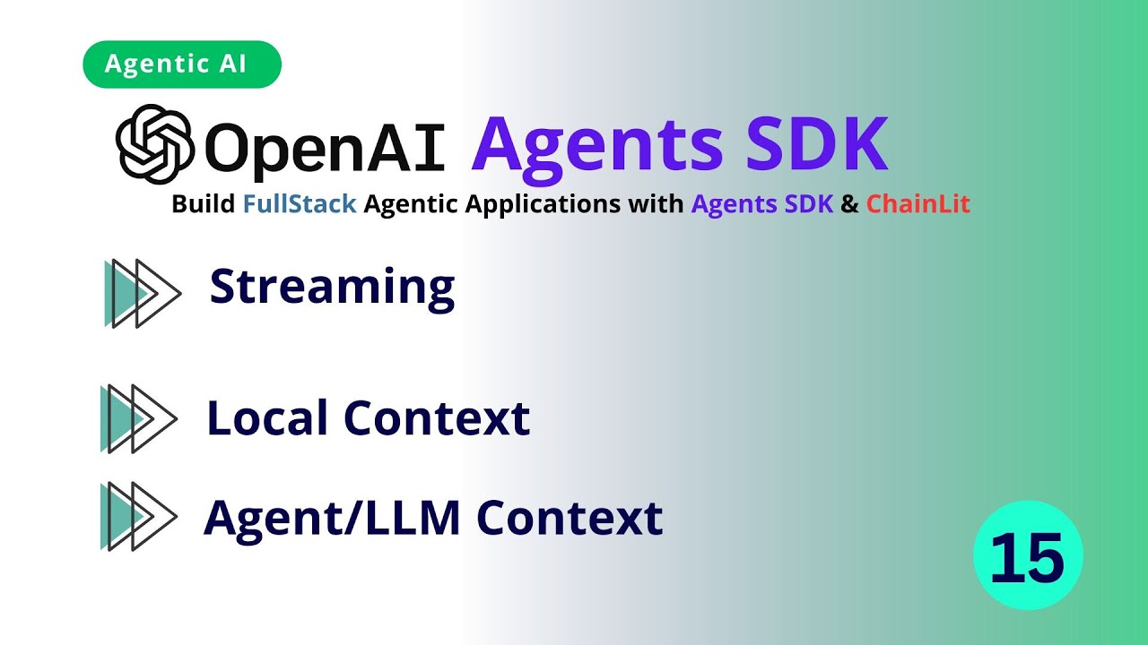 Class-15: OpenAI Agents SDK - Streaming, Local Context and Agent/LLM Context